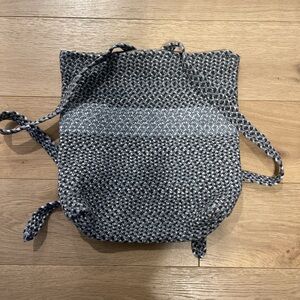 Woven Grey blue black adjustable Women’s backpack